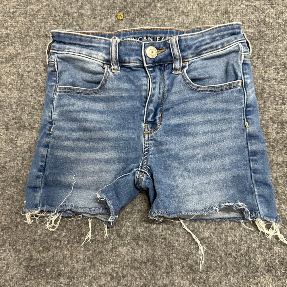 American Eagle Denim Shorts Womens Size 2 Blue Ne(x)t Level Stretch Cut Offs